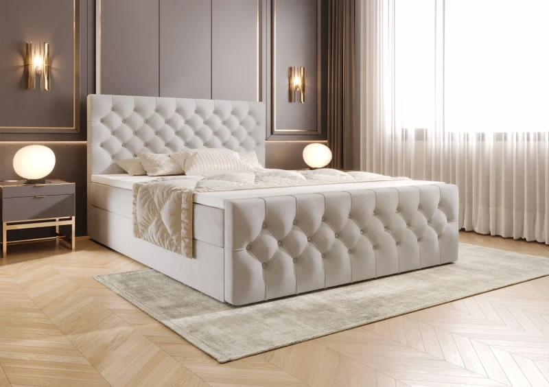 Łóżko kontynentalne TESSA tkanina jasmine 21