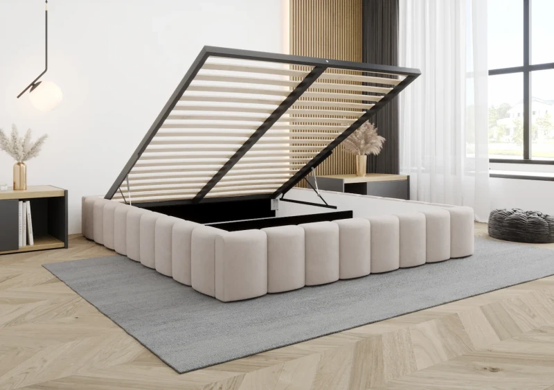 Łóżko tapicerowane MIA tkanina Jasmine 21 otwarte