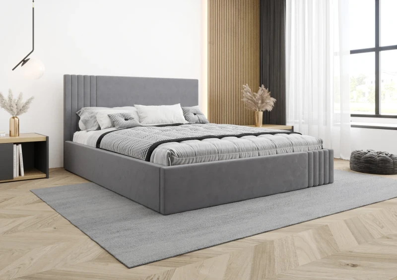 Łóżko tapicerowane LENA tkanina jasmine 90