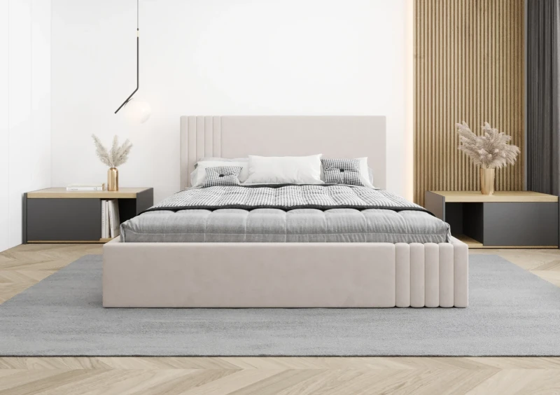 Łóżko tapicerowane LENA tkanina jasmine 21 przód