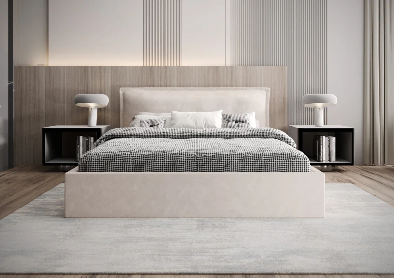 Łóżko tapicerowane LEXI tkanina jasmine 21 przód