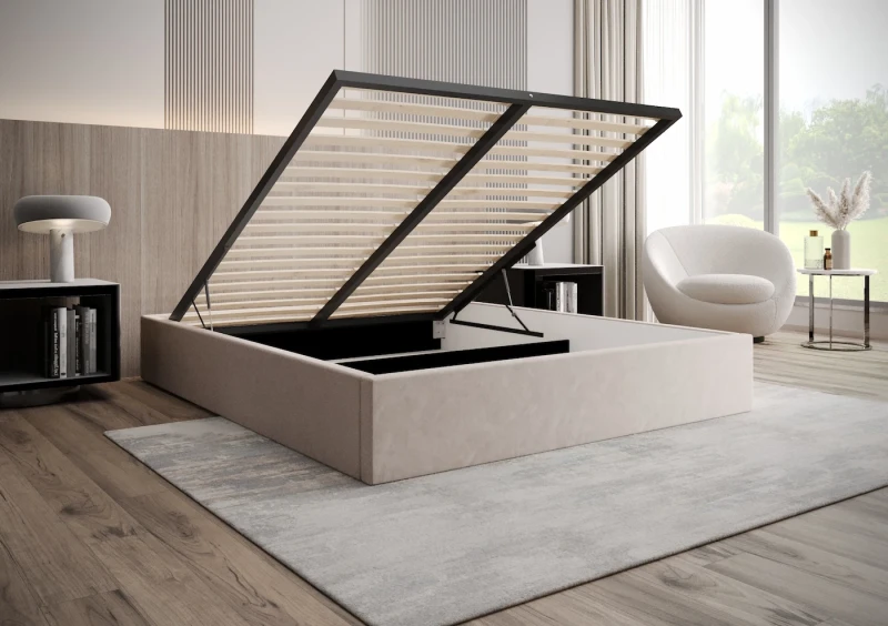 Łóżko tapicerowane VIKI tkanina Jasmine 21 otwarte