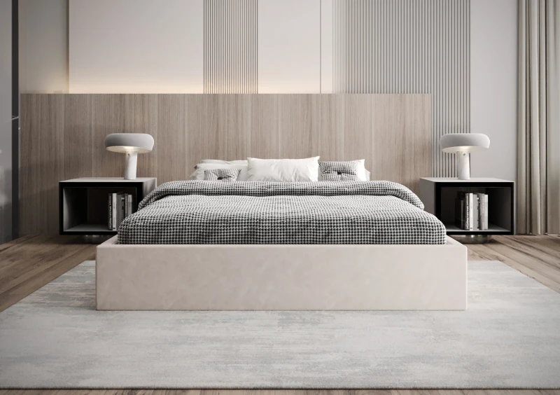 Łóżko tapicerowane VIKI tkanina jasmine 21 przód