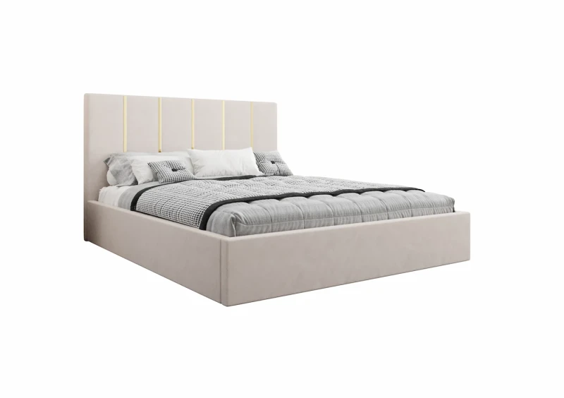 Łóżko tapicerowane TOBBI tkanina jasmine 21 białe