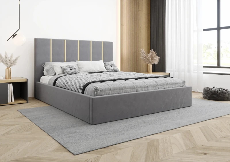 Łóżko tapicerowane TOBBI tkanina jasmine 90