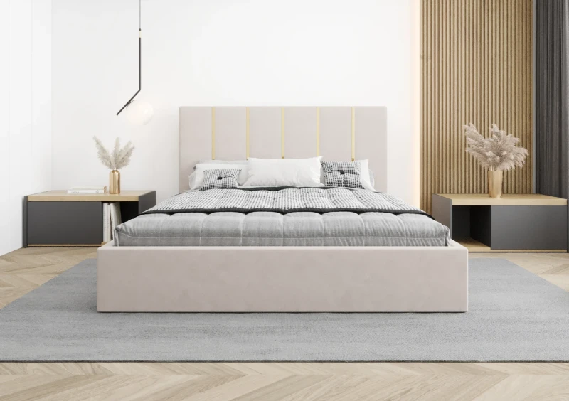 Łóżko tapicerowane TOBBI tkanina jasmine 21 przód