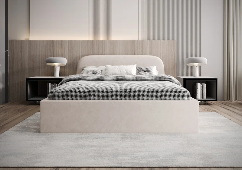 Łóżko tapicerowane HARRY tkanina jasmine 21 przód