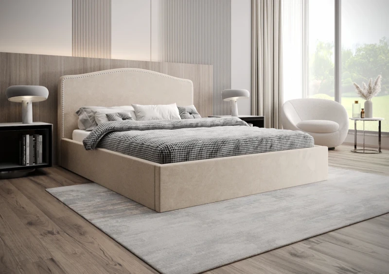 Łóżko tapicerowane FREYA tkanina storm 6