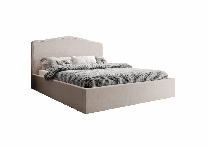 Łóżko tapicerowane FREYA tkanina jasmine 21 białe