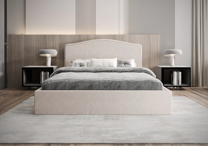 Łóżko tapicerowane FREYA tkanina jasmine 21 przód