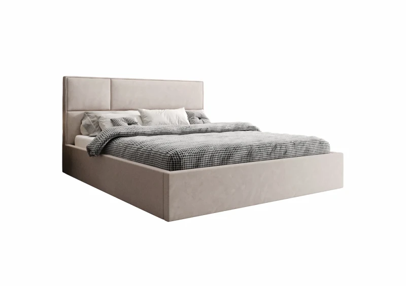 Łóżko tapicerowane SELENA tkanina jasmine 21 białe