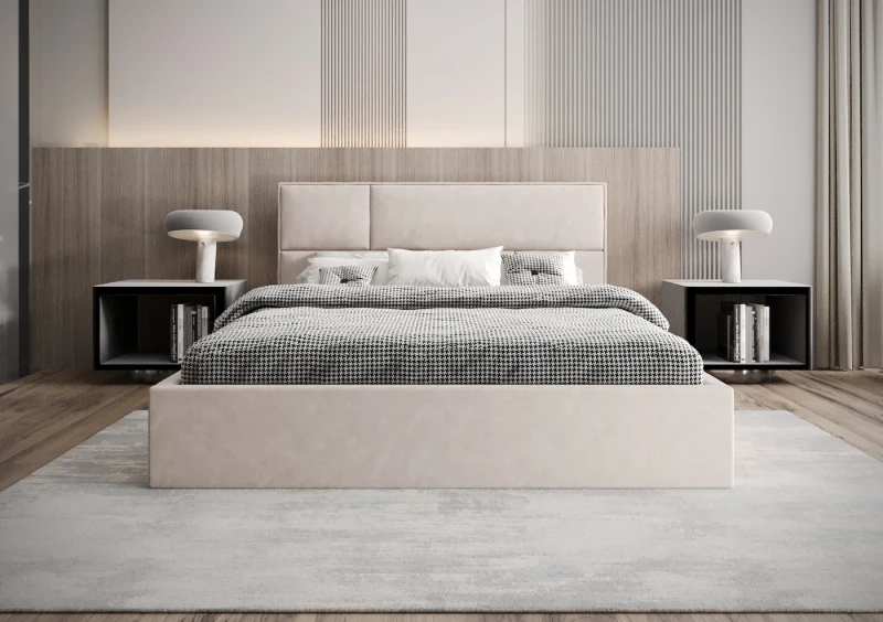 Łóżko tapicerowane SELENA tkanina jasmine 21 przód