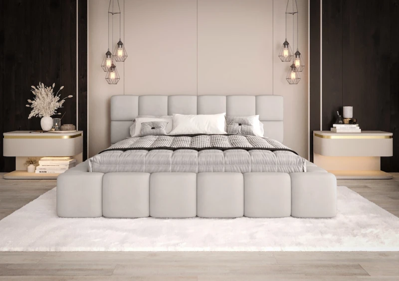 Łóżko tapicerowane Brooklyn tkanina jasmine 21 przód