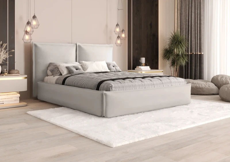 Łóżko tapicerowane Manhattan tkanina jasmine 21