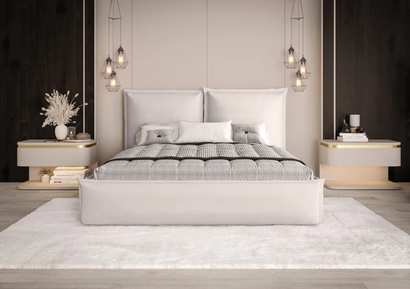 Łóżko tapicerowane Manhattan tkanina jasmine 21 przód