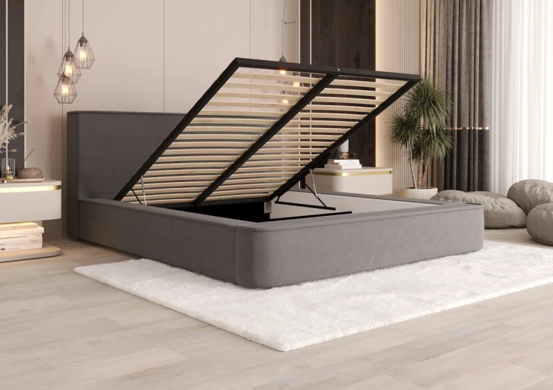 Łóżko tapicerowane Hommie otwarte