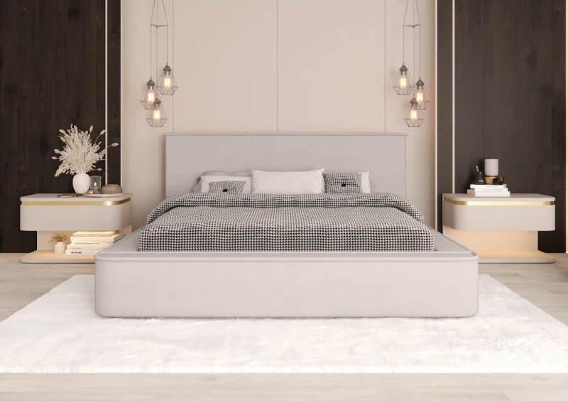 Łóżko tapicerowane Hommie tkanina jasmine 21 przód