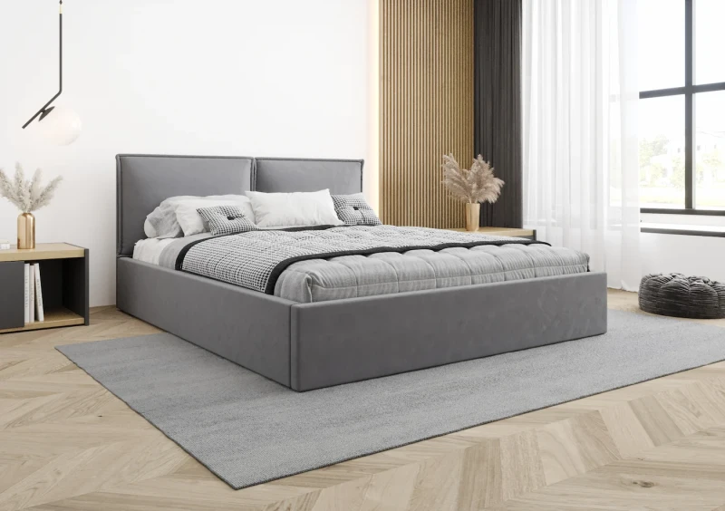 Łóżko tapicerowane DALIA tkanina jasmine 90