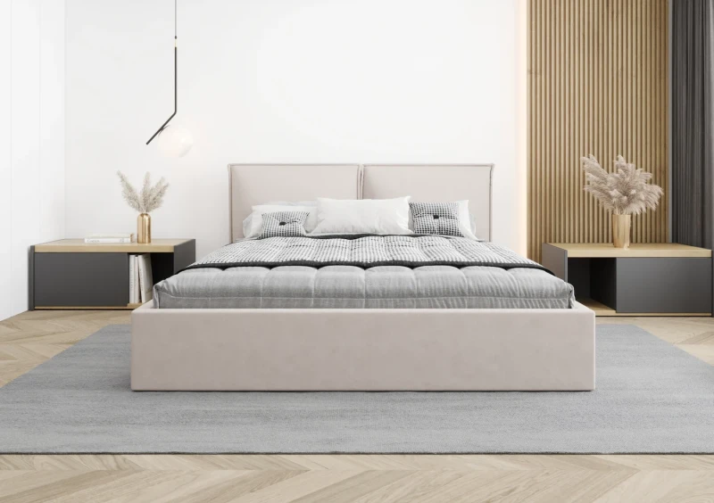 Łóżko tapicerowane DALIA tkanina jasmine 21 przód