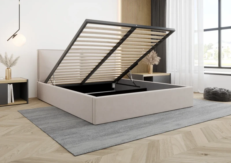 Łóżko tapicerowane DALIA tkanina  Jasmine 21 otwarte