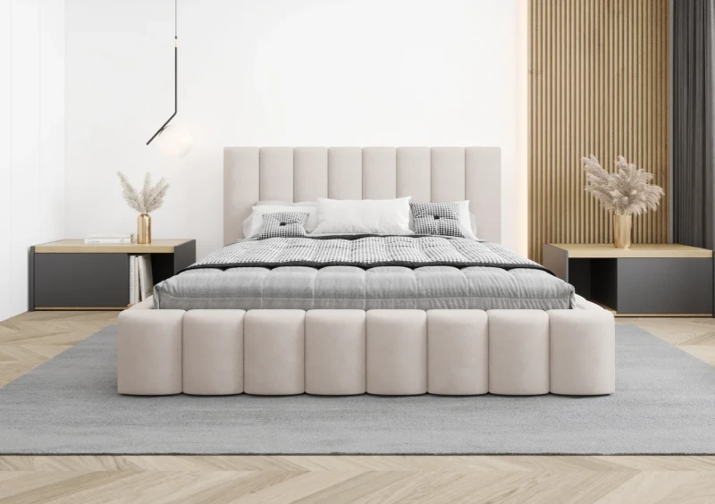 Łóżko tapicerowane ELIO tkanina jasmine 21 przód