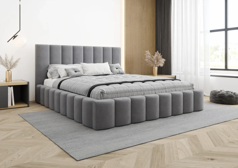 Łóżko tapicerowane ELIO tkanina jasmine 90