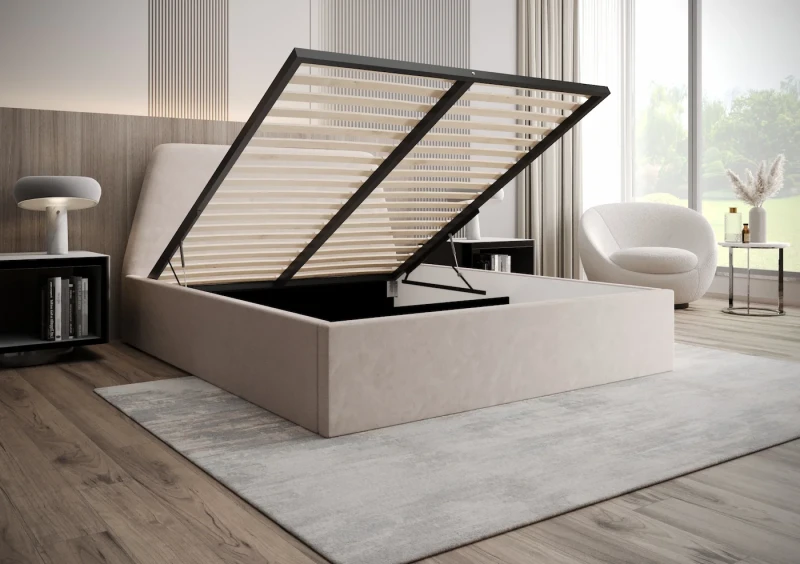 Łóżko tapicerowane ZOJA tkanina otwarte