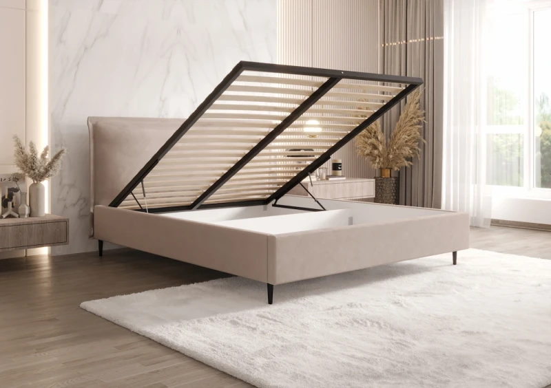 Łóżko tapicerowane ELLENE Dream Velvet 202.03 otwarte