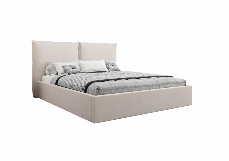 Łóżko tapicerowane Bonnie tkanina jasmine 21 białe