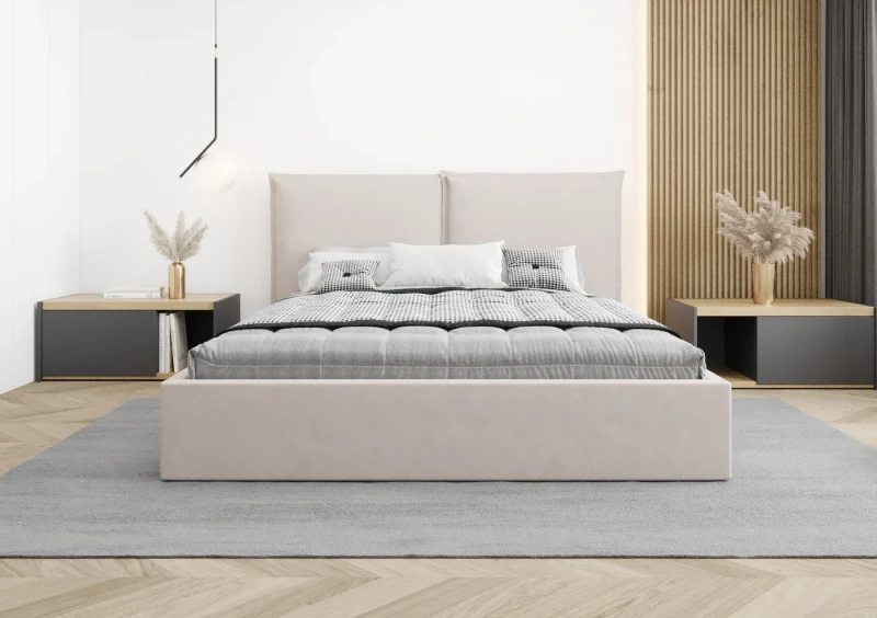 Łóżko tapicerowane Bonnie tkanina jasmine 21 przód