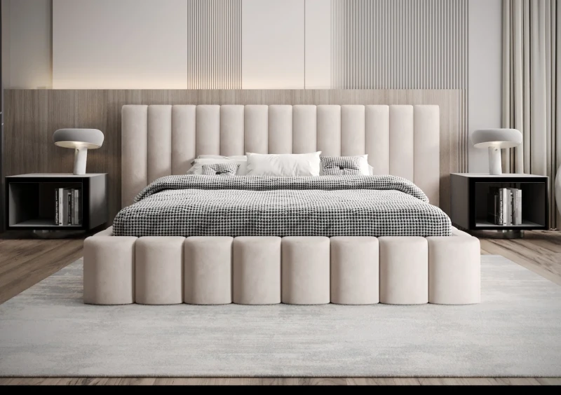 Łóżko tapicerowane ADA LUX tkanina jasmine 21 przód