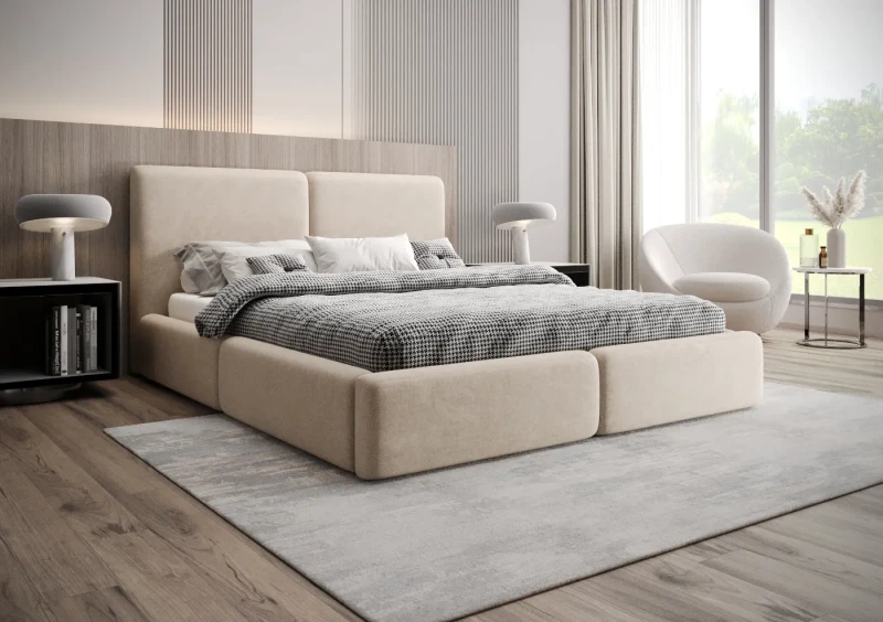 Łóżko tapicerowane 160x200 Nilo tkanina Storm 6