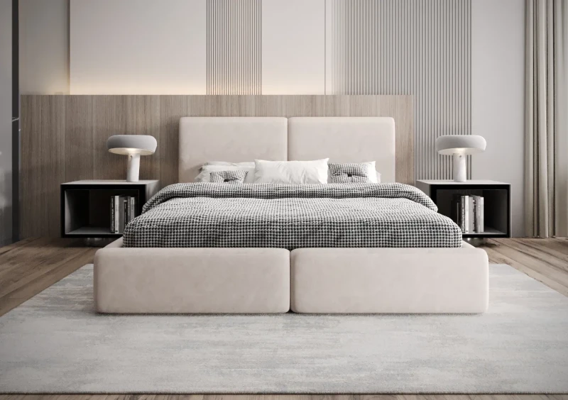 Łóżko tapicerowane 160x200 Nilo tkanina Jasmine 21 przód