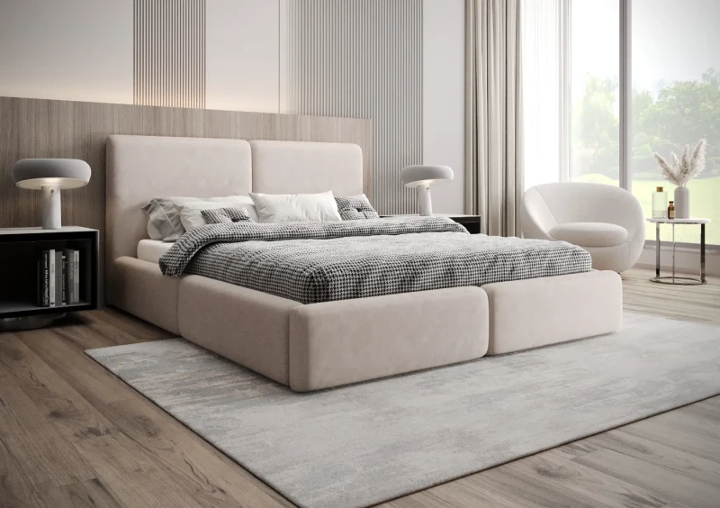 Łóżko tapicerowane 200x200 Nilo tkanina Jasmine 21