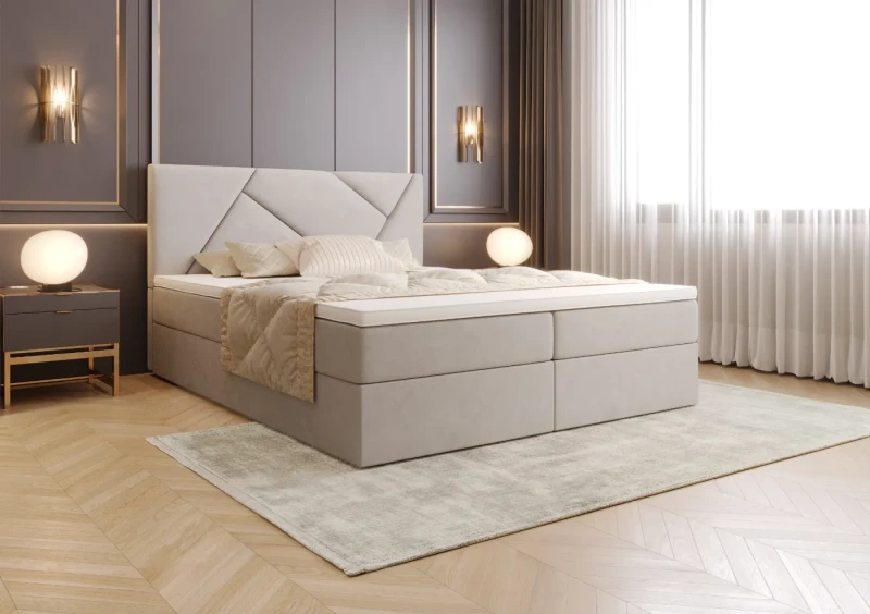 Łóżko kontynentalne 200x200 Toria tkanina Jasmine 21