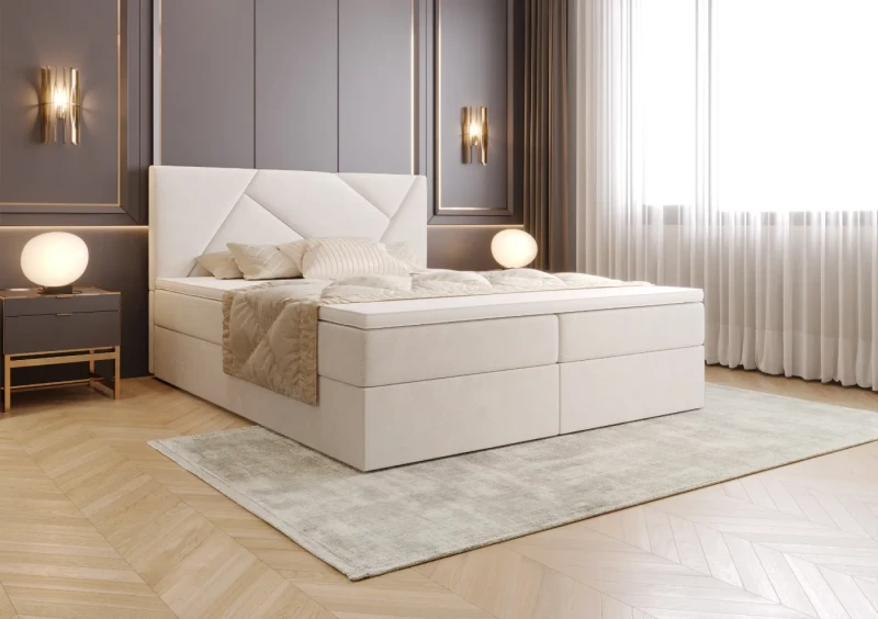 Łóżko kontynentalne 200x200 Toria tkanina Storm 2