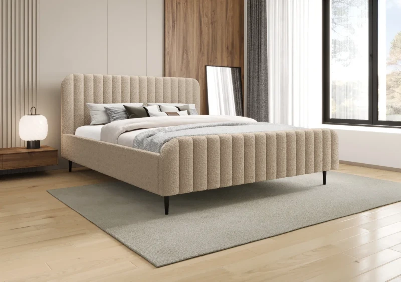 Łóżko tapicerowane na nogach 140x200 Prestige tkanina Abriamo 03