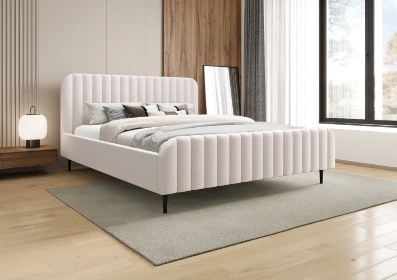 Łóżko tapicerowane na nogach 140x200 Prestige tkanina Dream Velvet 202.03
