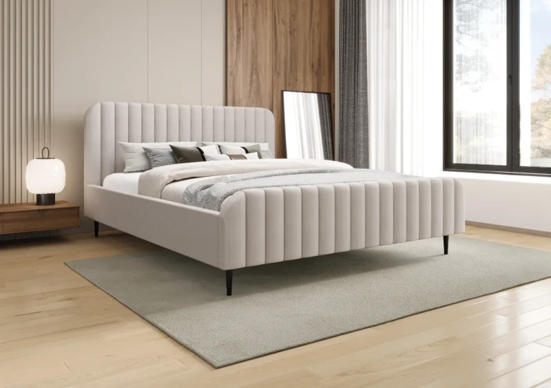 Łóżko tapicerowane na nogach 160x200  Prestige tkanina Jasmine 21