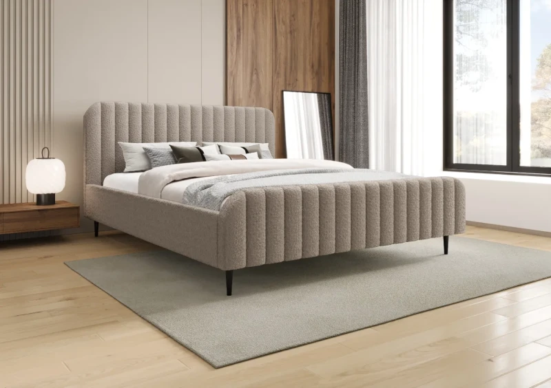 Łóżko tapicerowane na nogach 160x200 Prestige tkanina Abriamo 11