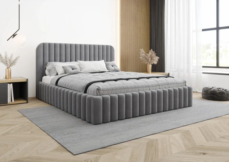 Łóżko tapicerowane ENRICO tkanina jasmine 90