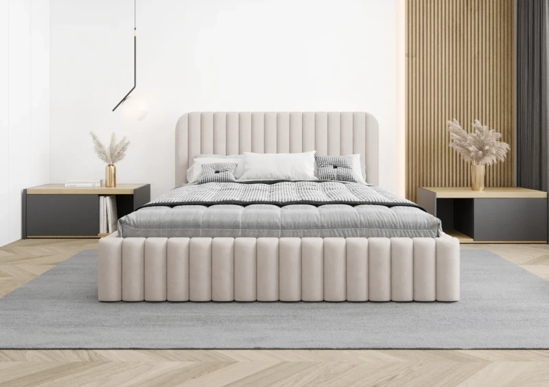 Łóżko tapicerowane ENRICO tkanina jasmine 21 przód