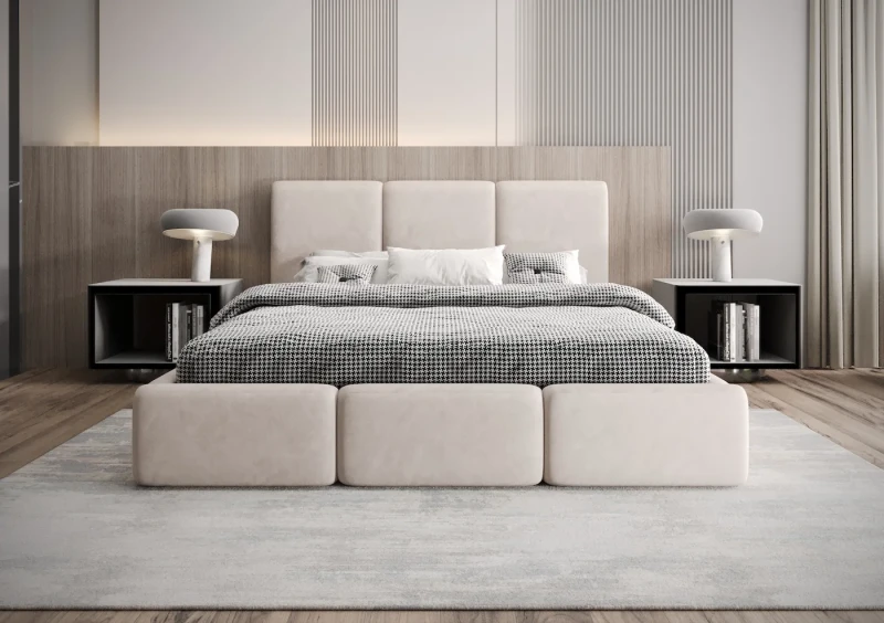 Łóżko tapicerowane MONACO tkanina jasmine 21 przód