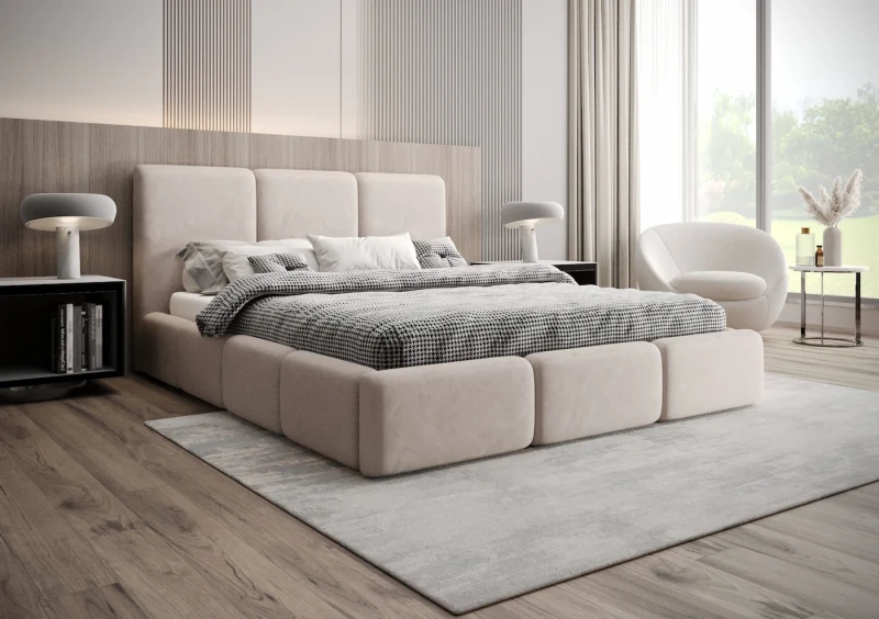 Łóżko tapicerowane MONACO tkanina jasmine 21
