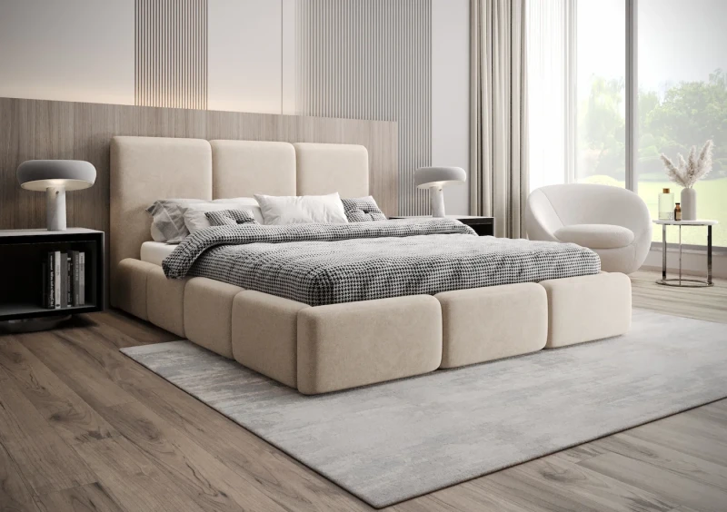 Łóżko tapicerowane MONACO tkanina storm 6