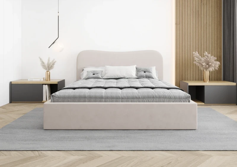 Łóżko tapicerowane MIAMI tkanina jasmine 21 przód