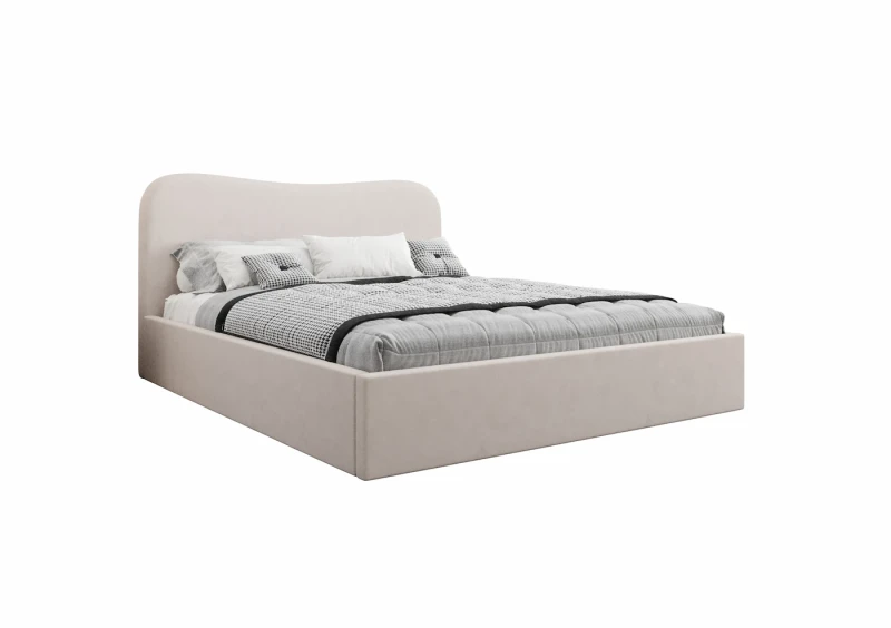 Łóżko tapicerowane MIAMI tkanina jasmine 21 białe