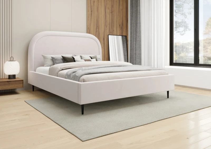 Łóżko tapicerowane na nogach OLIO tkanina dream velvet 202.03