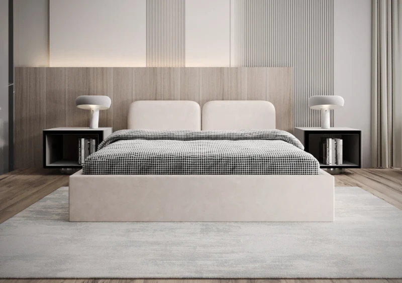 Łóżko tapicerowane SOFIA tkanina jasmine 21 przód