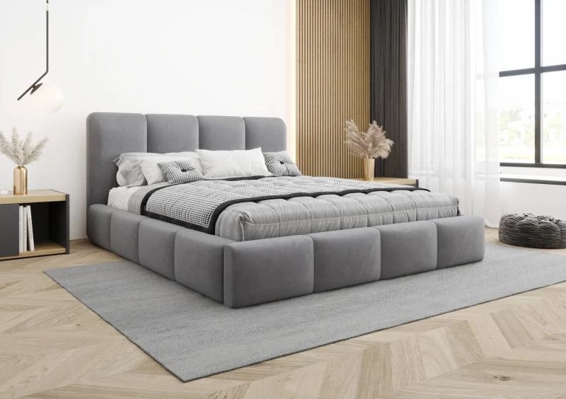 Łóżko tapicerowane ANGEL tkanina jasmine 90